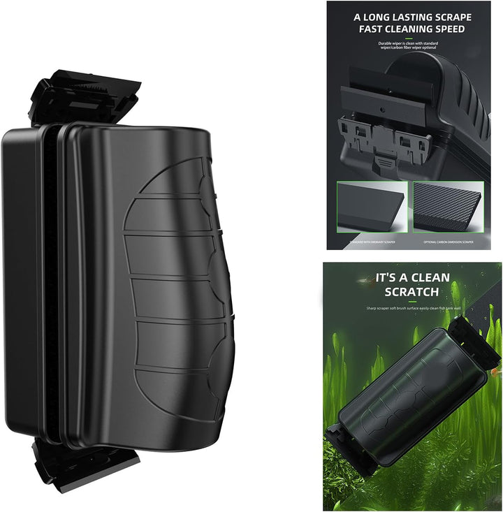 Magnetic Fish Tank Brush with Double Sided Scraper Size - S