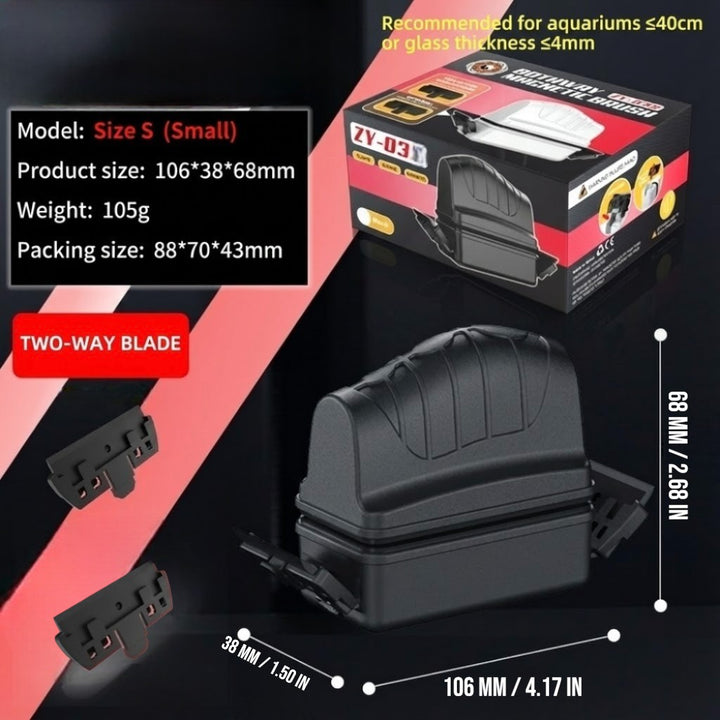 Magnetic Fish Tank Brush with Double Sided Scraper Size - S