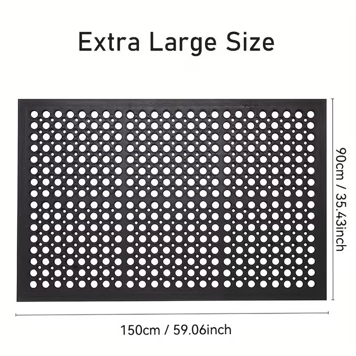Heavy Duty Rubber Floor Mat Anti Slip Drainage Mat - 90x150cm