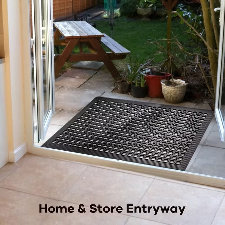 Heavy Duty Rubber Floor Mat Anti Slip Drainage Mat - 60x90cm