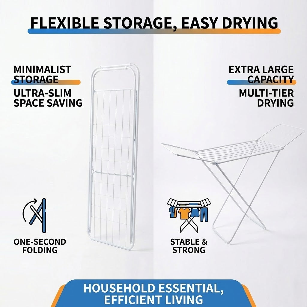 Foldable Clothes Drying Rack Laundry Airer
