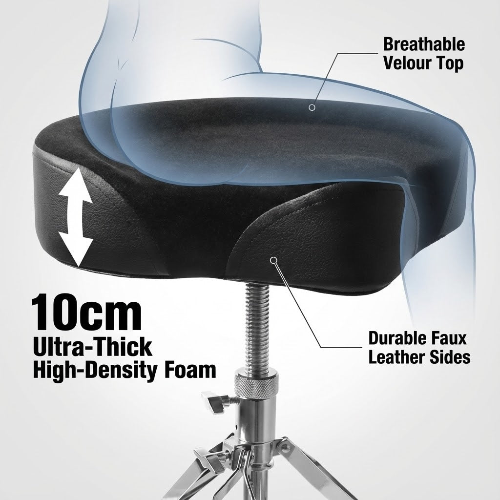 Drum Stool Saddle Throne Double Braced Tripod Base