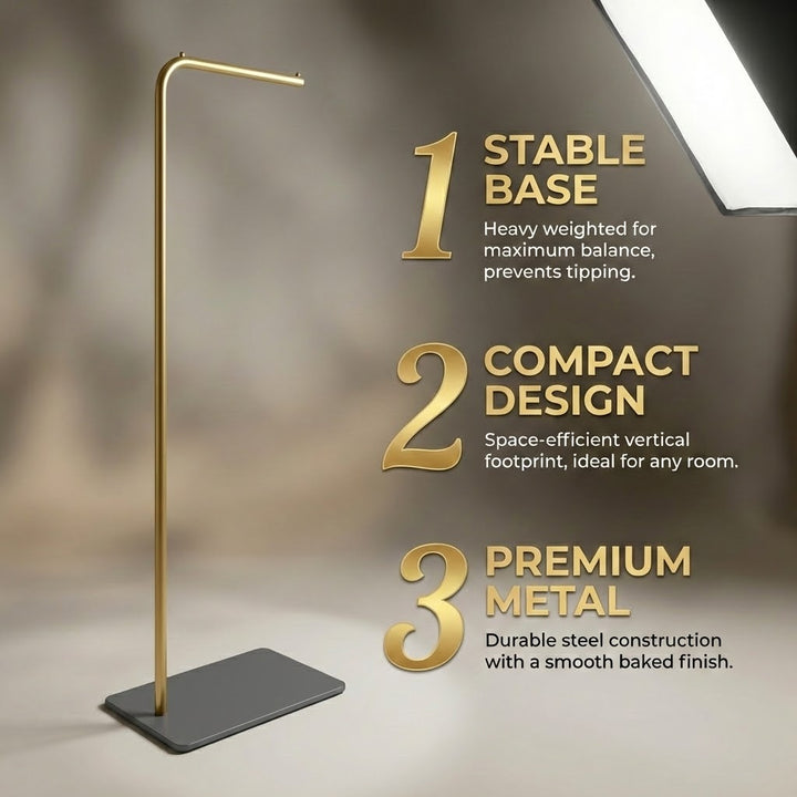 Minimalist 170cm Gold L-Shape Coat Rack