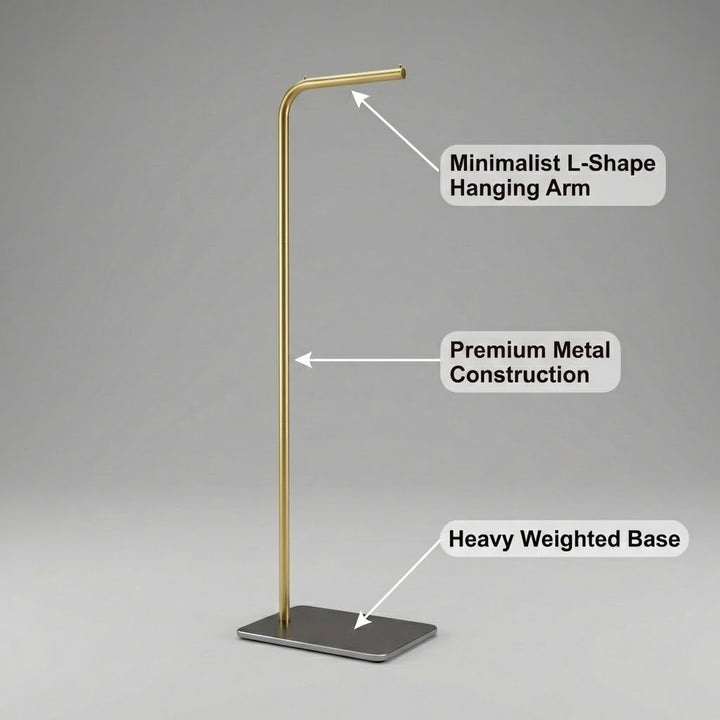 Minimalist 170cm Gold L-Shape Coat Rack