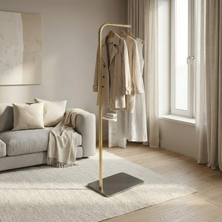 Minimalist 170cm Gold L-Shape Coat Rack