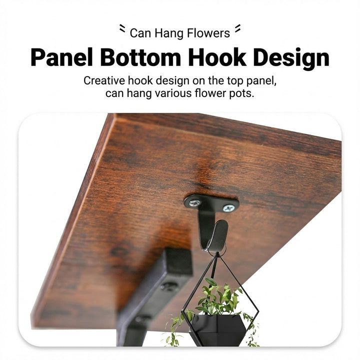 5 Tier Curved Flower Stand Metal Wood Tiered Plant Shelf