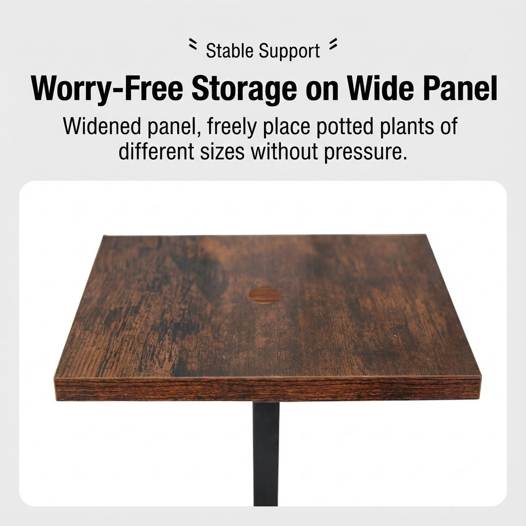 5 Tier Curved Flower Stand Metal Wood Tiered Plant Shelf