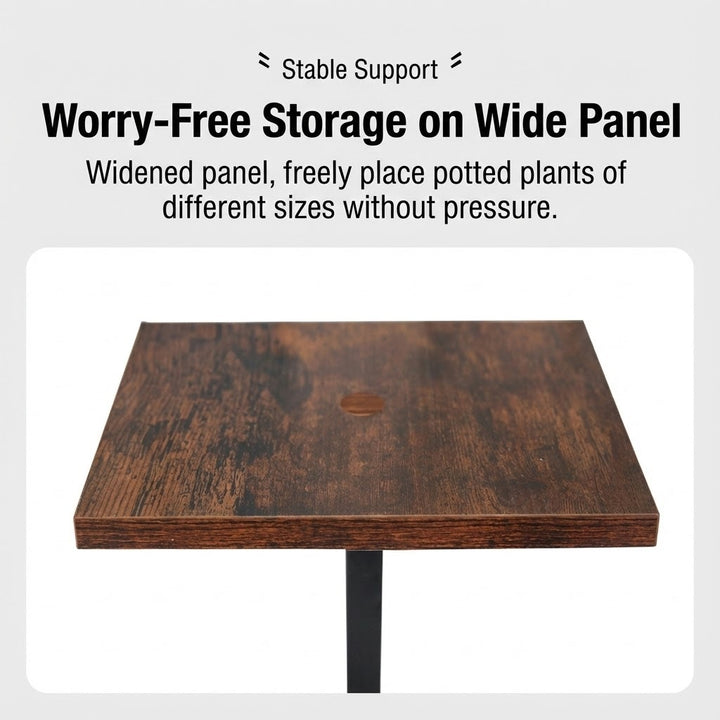 5 Tier Curved Flower Stand Metal Wood Tiered Plant Shelf