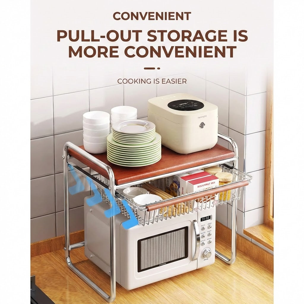 2 Tier Kitchen Baker's Rack Microwave Stand