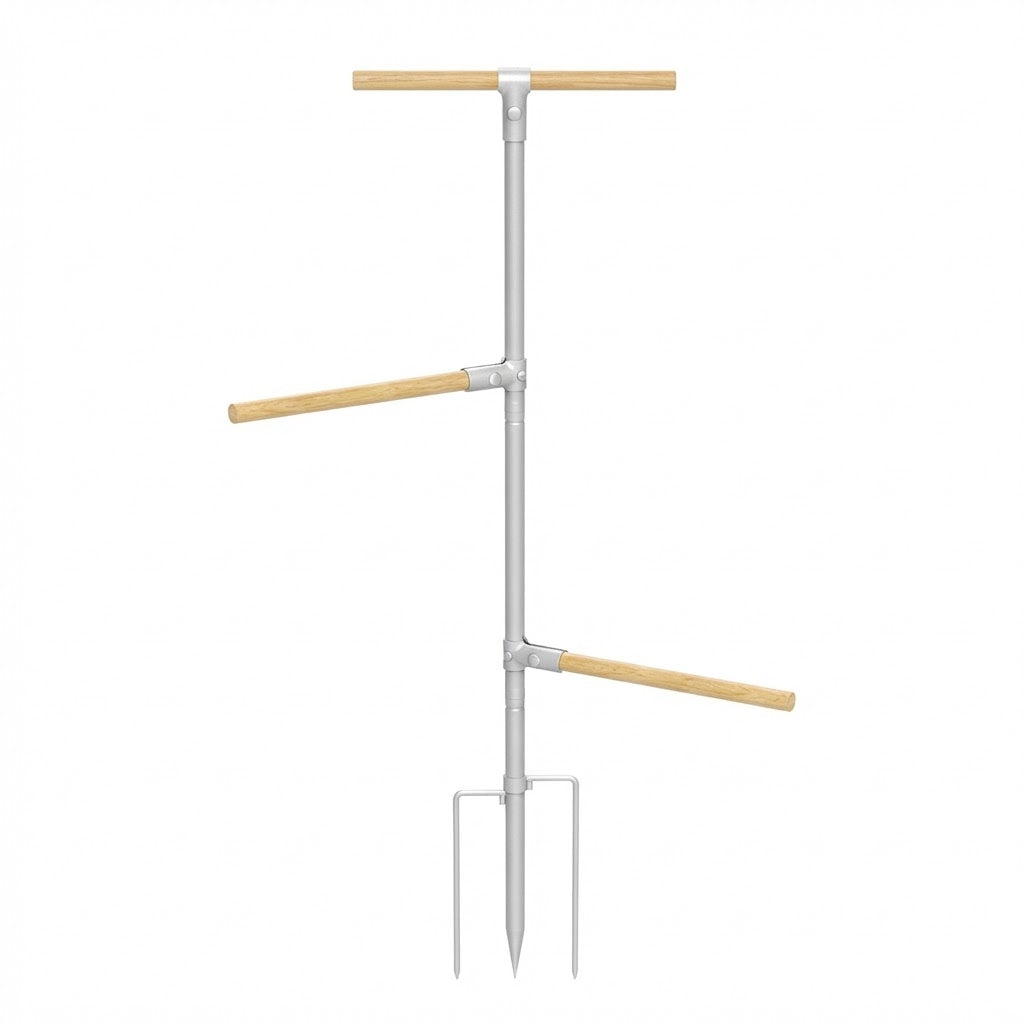 120cm Tall Chicken Perch Stand - Reinforced Metal Eucalyptus Wood Perch