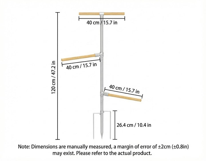 120cm Tall Chicken Perch Stand - Reinforced Metal Eucalyptus Wood Perch