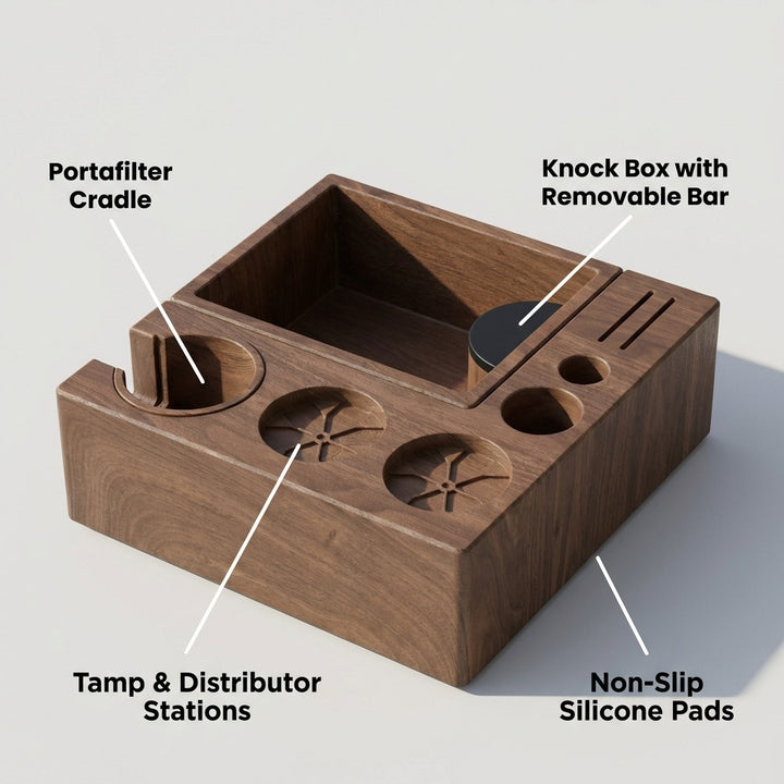 Espresso Tamping Station with Detachable Knock Box