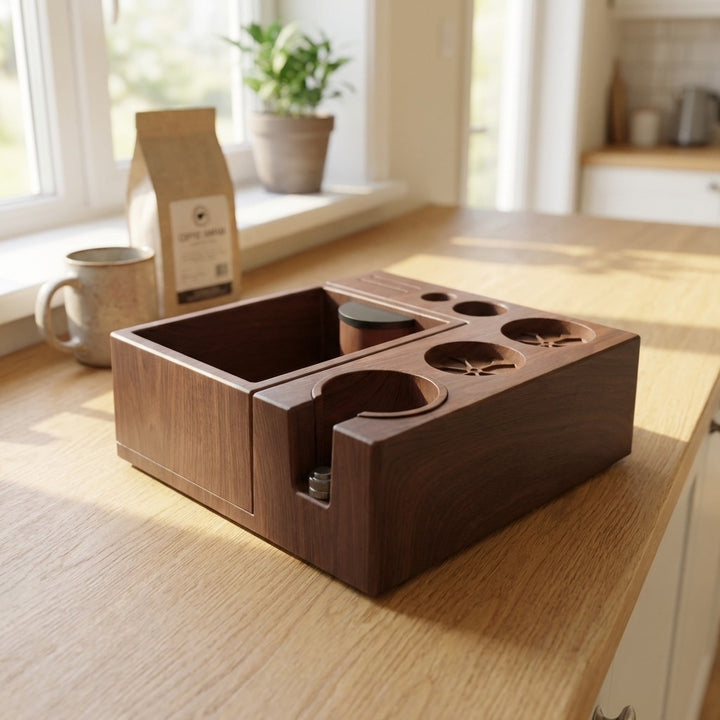 Espresso Tamping Station with Detachable Knock Box