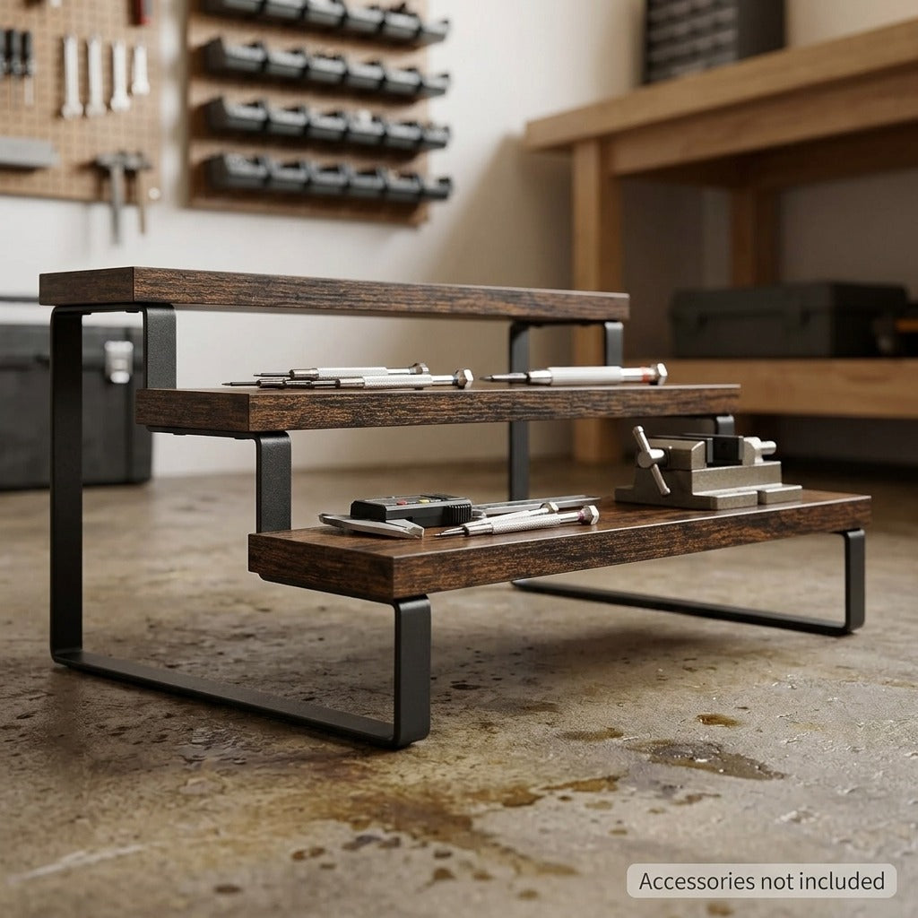 3-Tier Industrial Countertop Display Stand