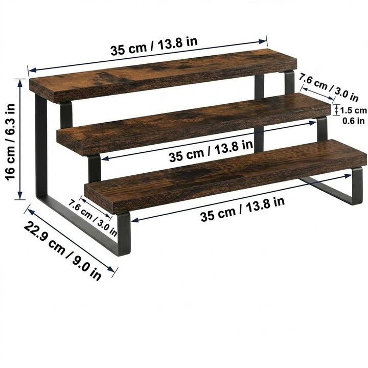 3-Tier Industrial Countertop Display Stand