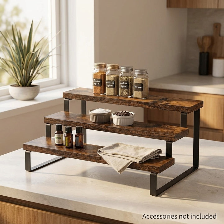 3-Tier Industrial Countertop Display Stand