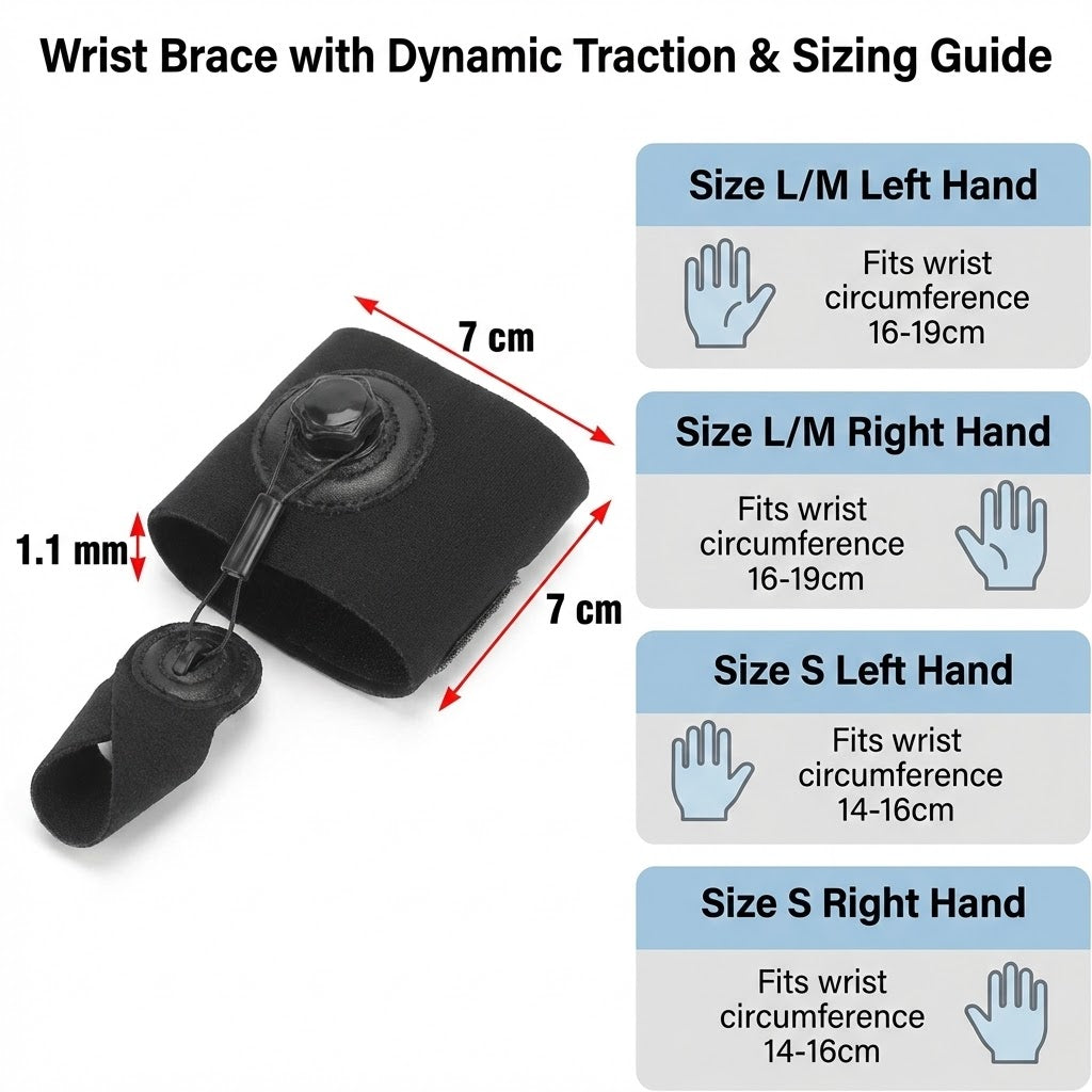 Rotary Finger Corrector Brace for Right Hand Tension Support Fits Wrist 16 to 19cm