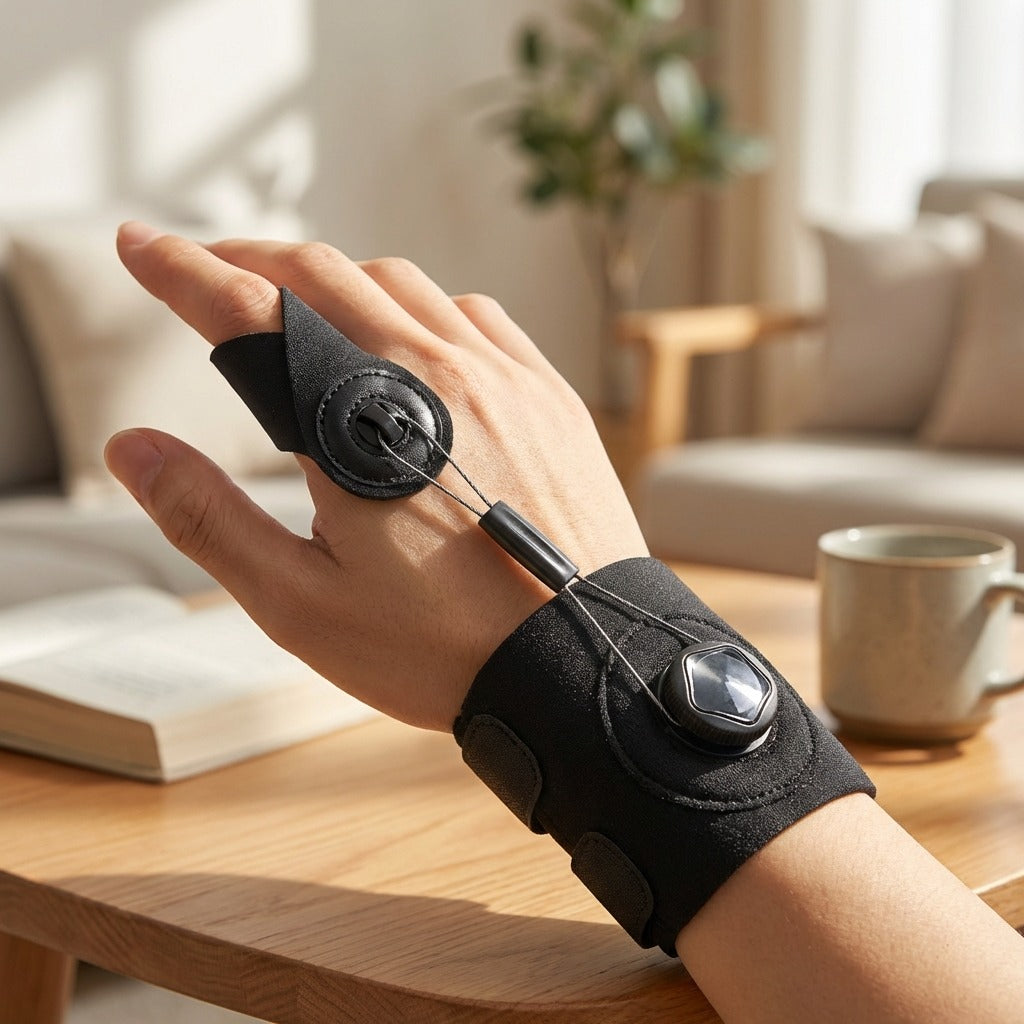 Rotary Finger Corrector Brace for Left Hand Tension Support Fits Wrist 14 to 16cm