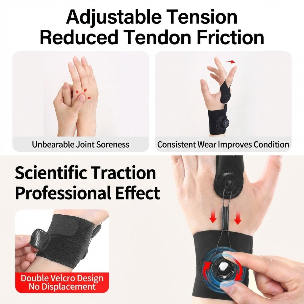 Rotary Finger Corrector Brace for Right Hand Tension Support Fits Wrist 14 to 16cm