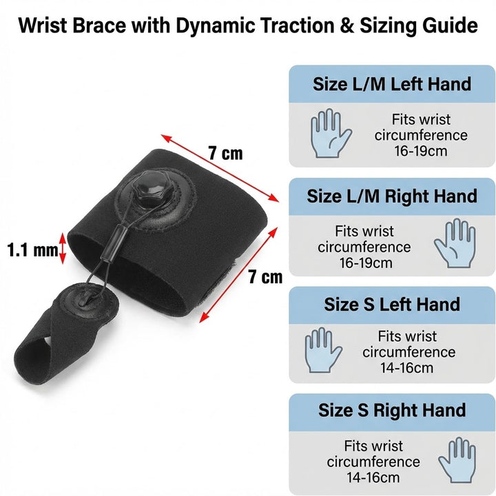 Rotary Finger Corrector Brace for Right Hand Tension Support Fits Wrist 14 to 16cm