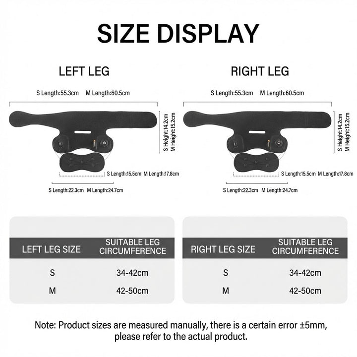 Knee Brace with Rotating Knob - Left Leg Fits Circumference 34-42cm