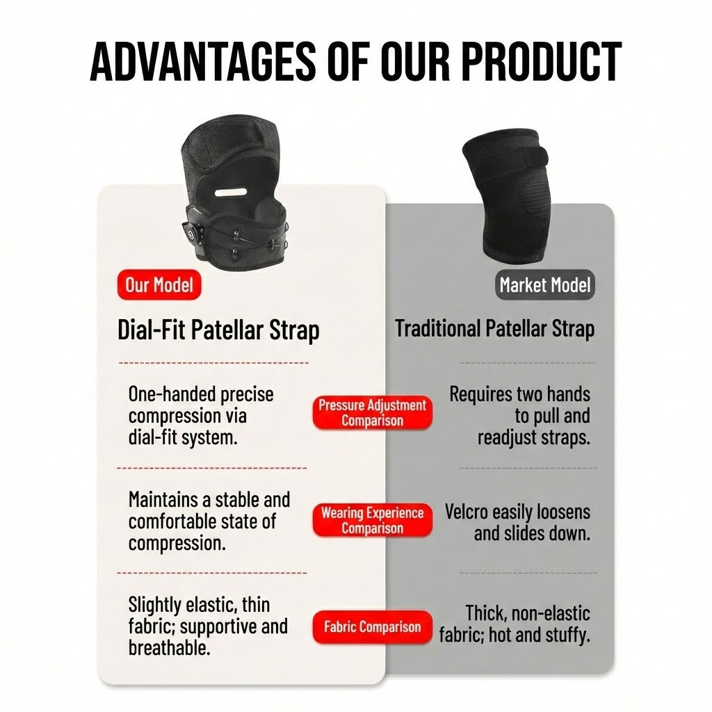 Knee Brace with Rotating Knob - Right Leg Fits Circumference 34-42cm