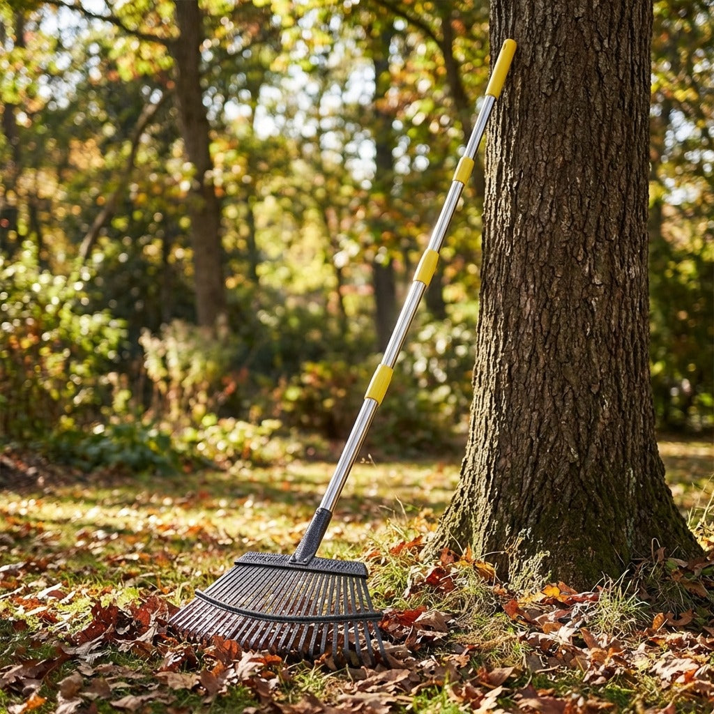 25 Tine Adjustable Garden Rake Leaf Rake