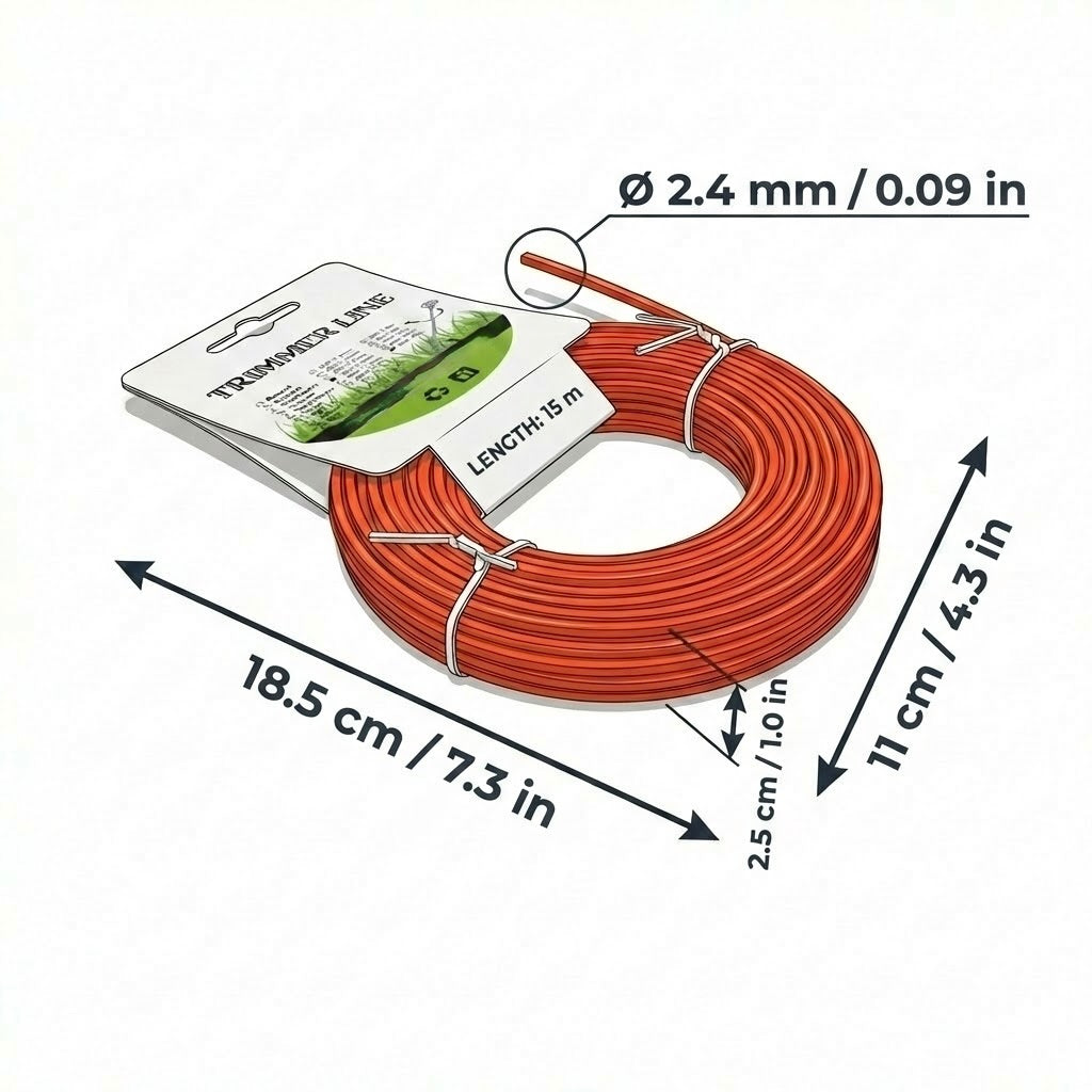2.4mm_15m Square Nylon String Trimmer Line