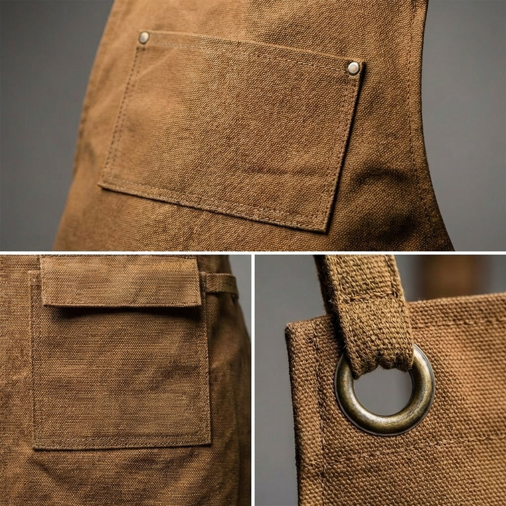 Canvas Work Tool Apron Ergonomic Cross-Back Straps