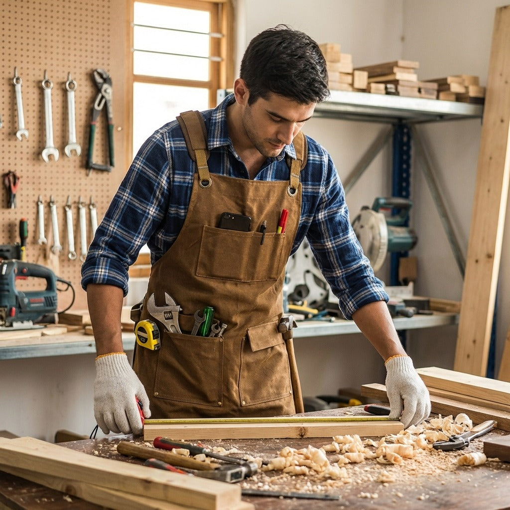 Canvas Work Tool Apron Ergonomic Cross-Back Straps
