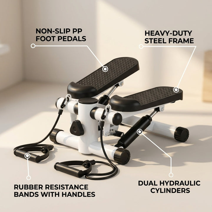 Fitness Stepper with Resistance Bands