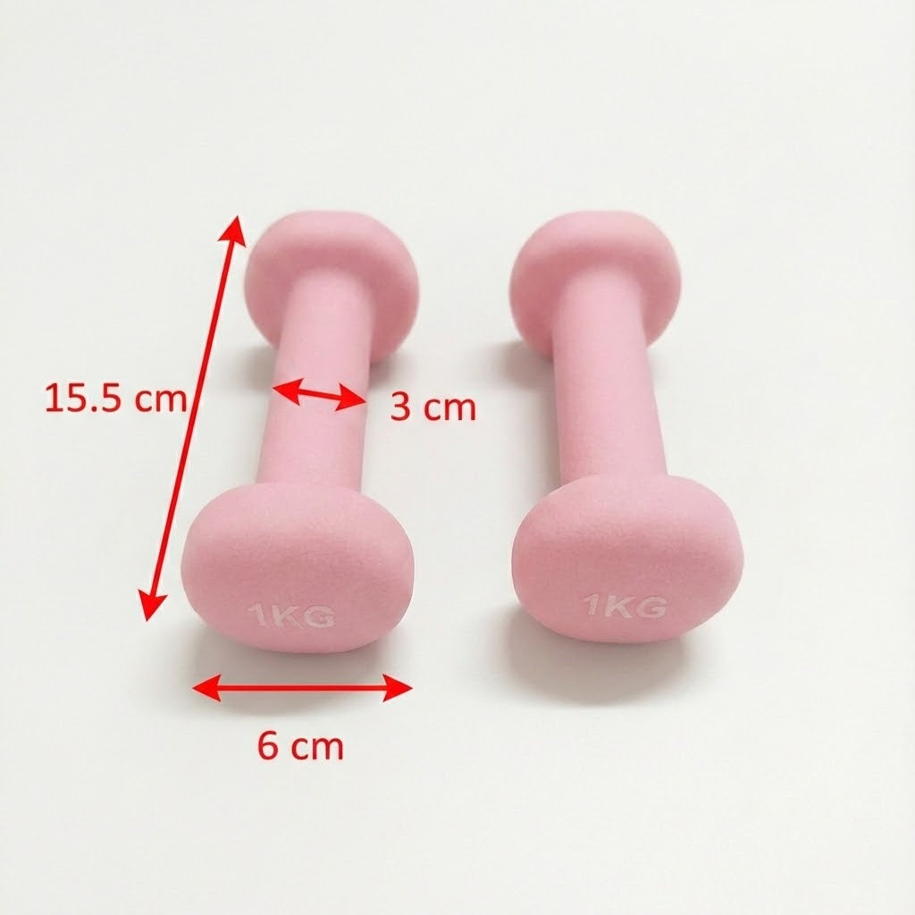 Set of 2 Dumbbell Hand Weights 1KG Each
