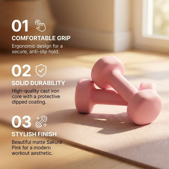 Set of 2 Dumbbell Hand Weights 1KG Each