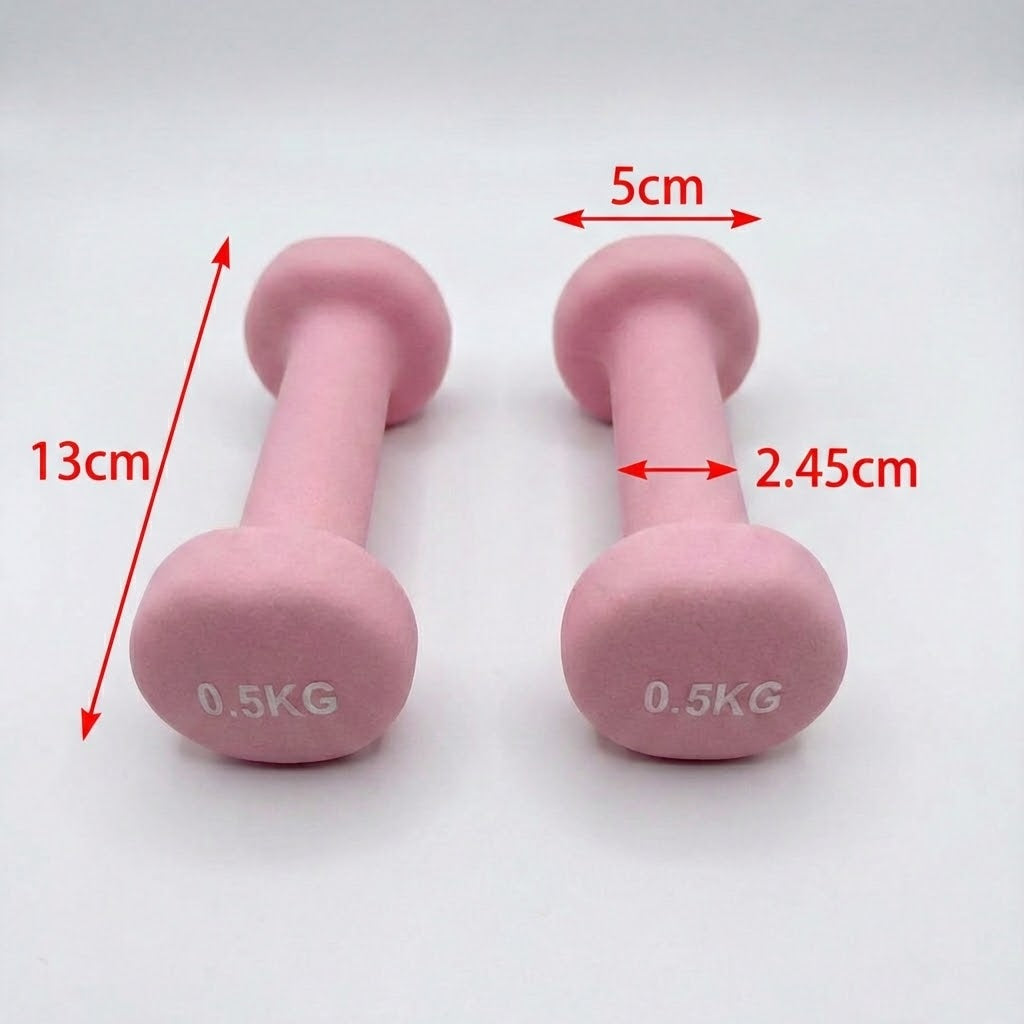 Set of 2 Dumbbell Hand Weights 0.5KG Each