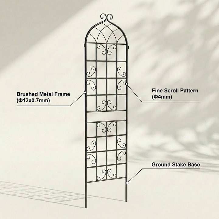 Set of 2 Metal Garden Trellis Plant Support - 220cm