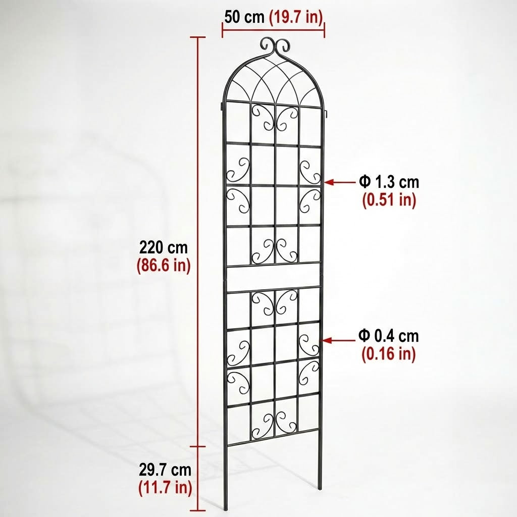 Set of 2 Metal Garden Trellis Plant Support - 220cm