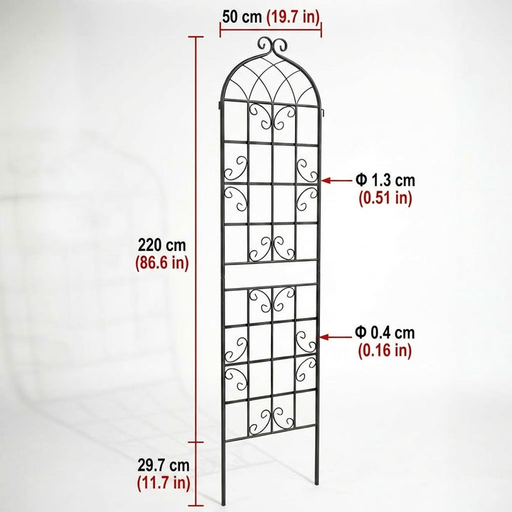 Set of 2 Metal Garden Trellis Plant Support - 220cm