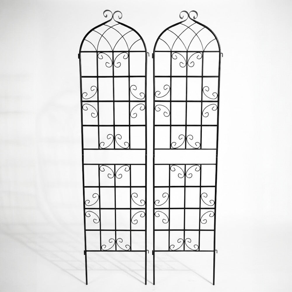Set of 2 Metal Garden Trellis Plant Support - 180cm