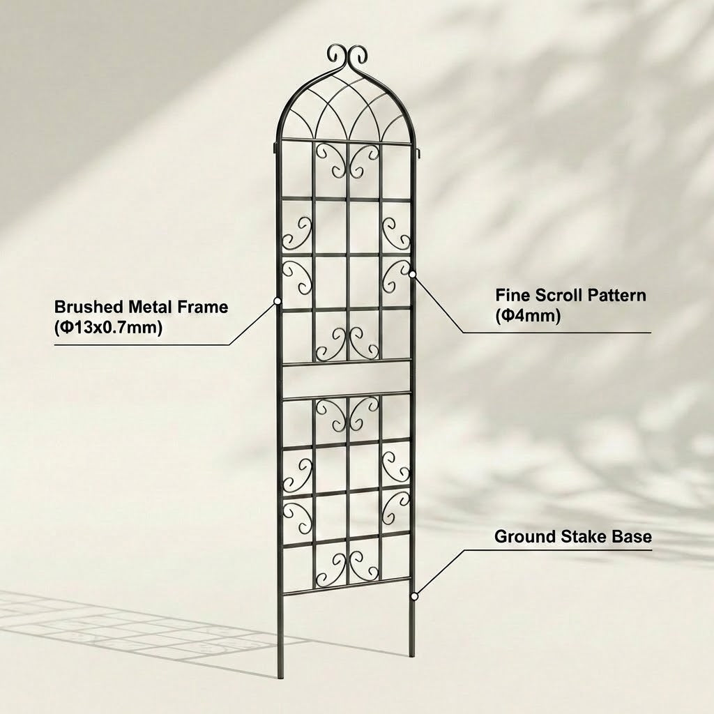 Set of 2 Metal Garden Trellis Plant Support - 180cm