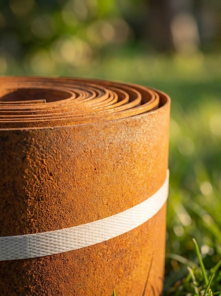 Garden Edging Flexible Rusty Metal Landscape Border - 10m