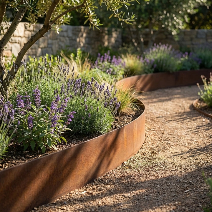 Garden Edging Flexible Rusty Metal Landscape Border - 5m