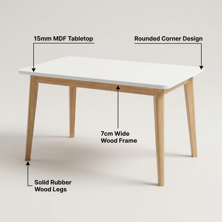 Rectangular Dining Table 120 x 60 x 76 cm