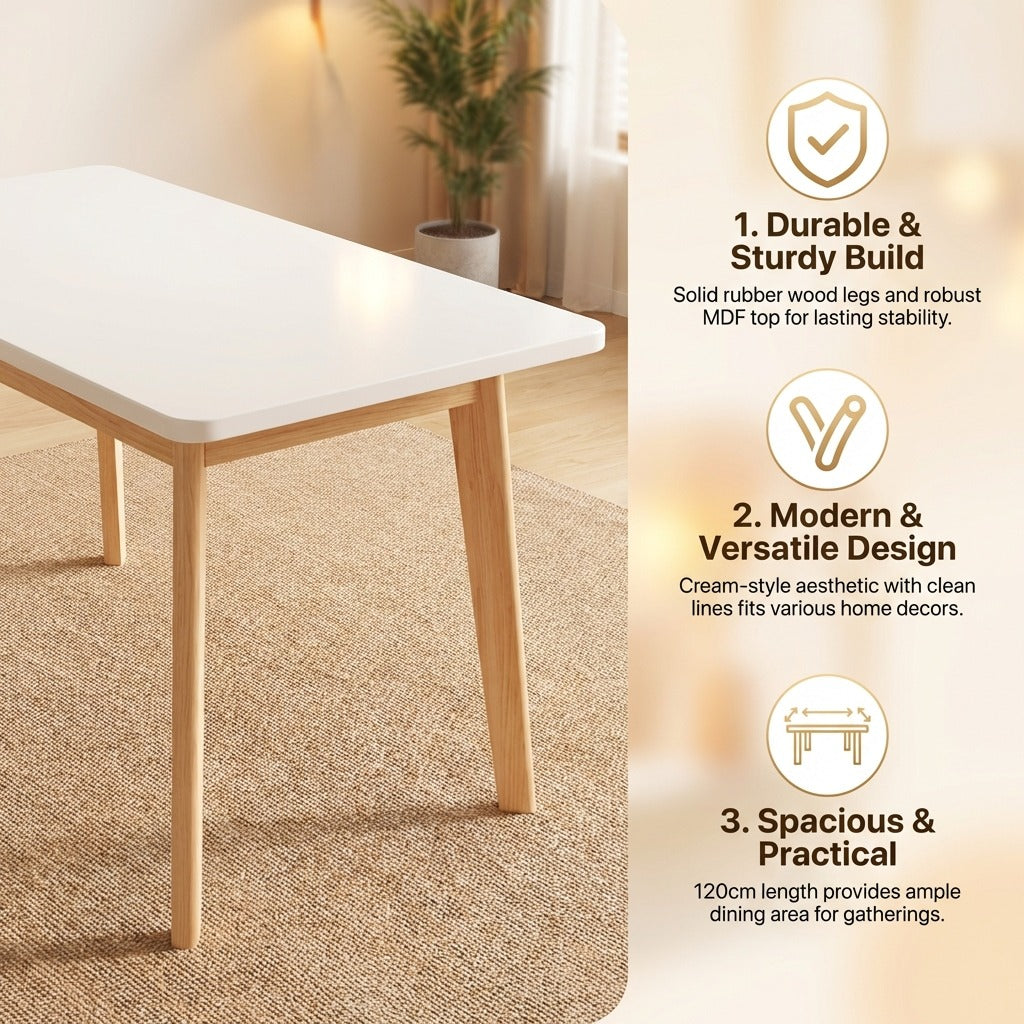 Rectangular Dining Table 120 x 60 x 76 cm