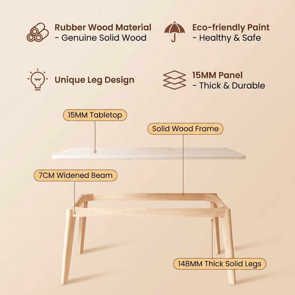 Rectangular Dining Table 120 x 60 x 76 cm