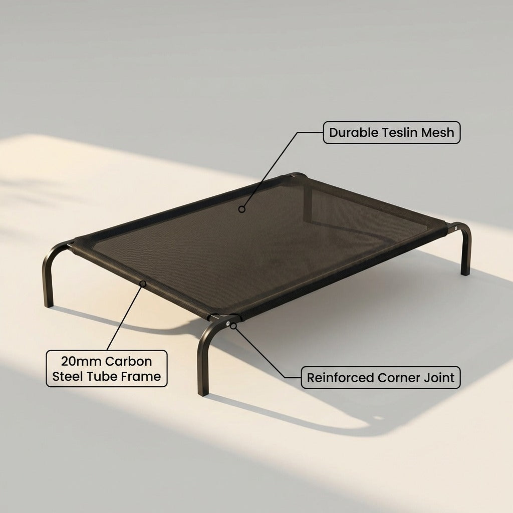 Elevated Dog Bed With Breathable Sterling Mesh – L