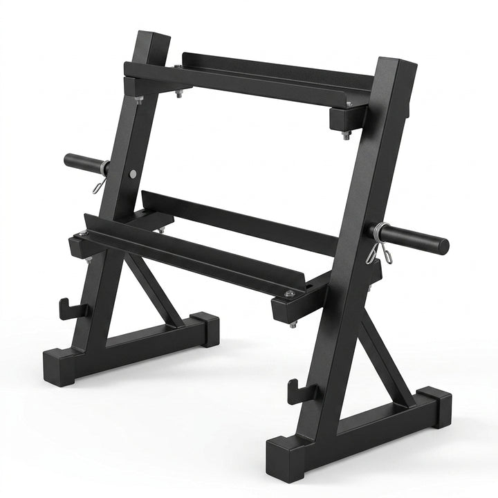 Multi-Function Dumbbell Kettlebell Weight Plate  Bar Storage Rack
