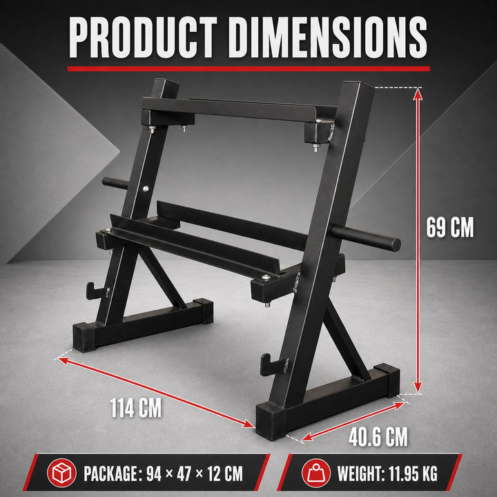 Multi-Function Dumbbell Kettlebell Weight Plate  Bar Storage Rack