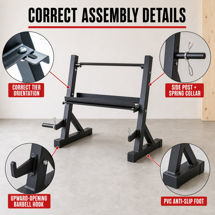 Multi-Function Dumbbell Kettlebell Weight Plate  Bar Storage Rack
