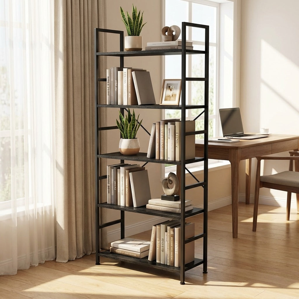 5 Tier Industrial Bookshelf
