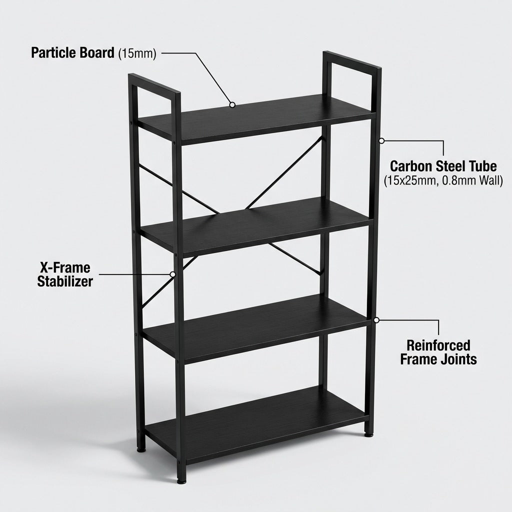 4 Tier Industrial Bookshelf
